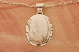 Native American Jewelry White Buffalo Turquoise Pendant